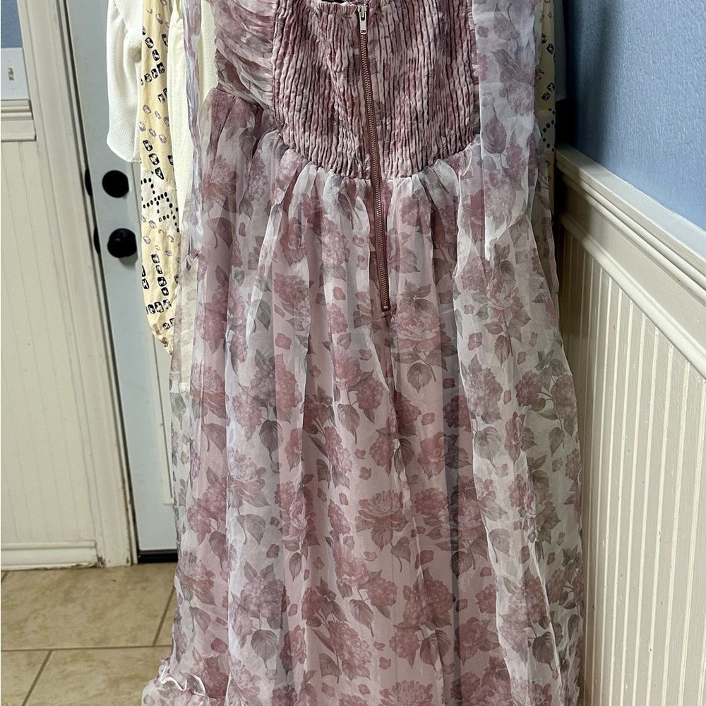 Petal & Pup Floret Bow Strap Midi Sundress in Pink/purple - Picture 8 of 9